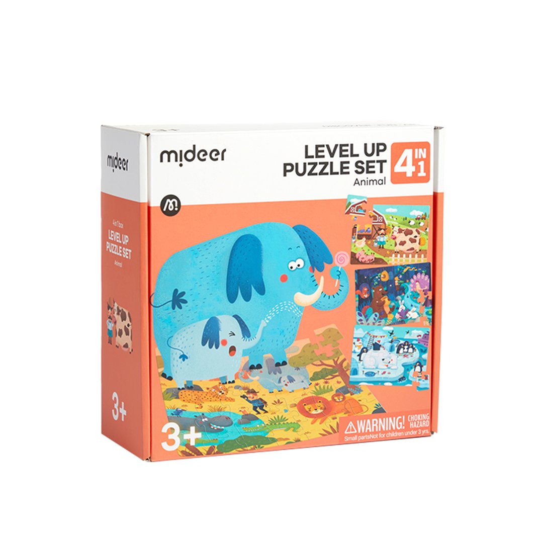 Đồ Chơi Xếp Hình Mideer Level Up Puzzle Set 4in1 (04 tranh 12-16-24-35 mảnh ghép) - Dành cho bé từ 3 tuổi