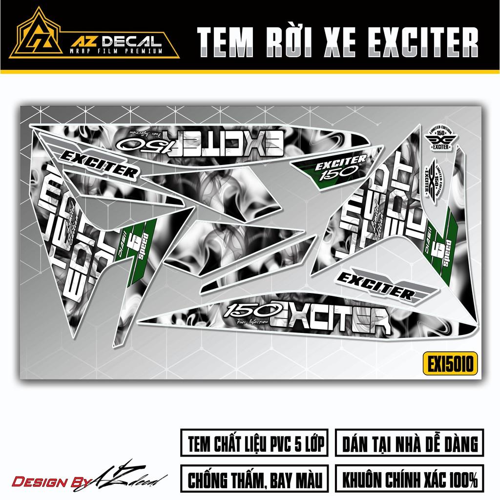 Tem Rời Dán Xe Exciter 150 Mẫu Vân Khói | EX15018 | Decal Xe Exciter Ex150 Cao Cấp Chống Nước, Chống Bay Màu