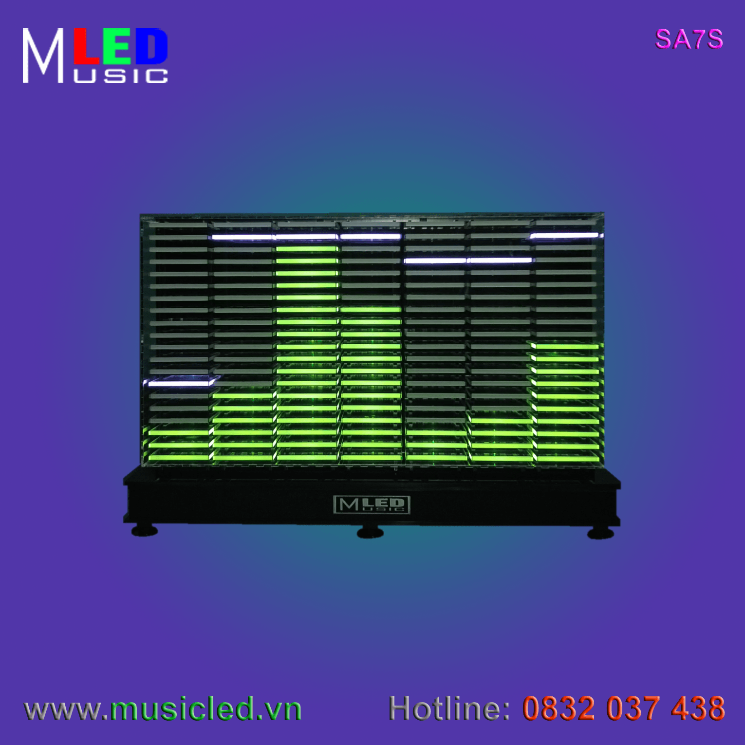 Dàn đèn Music LED nháy theo tần số nhạc 7 cột để bàn