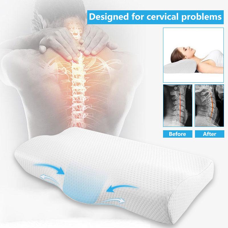 Chỉnh Hình Mút Gối 60X35Cm Đàn Hồi Chậm Mềm Nhớ Slepping Gối Hình Bướm Thư Giãn Cổ Tử Cung Cho người Lớn