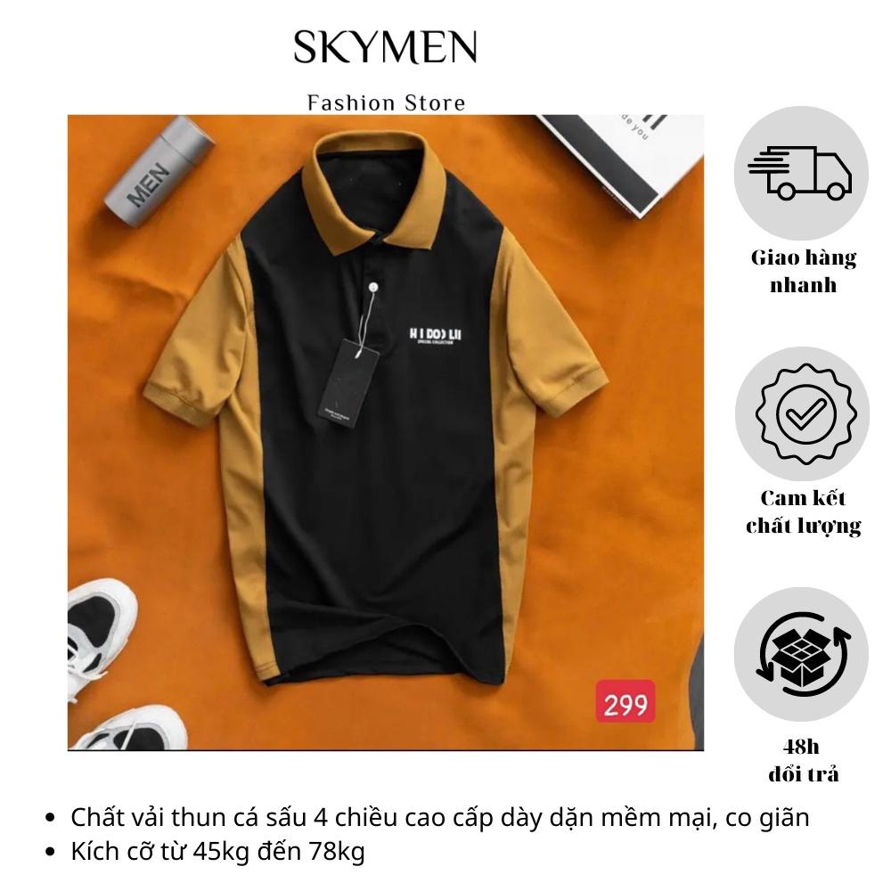 Áo thun polo nam cổ bẻ tay ngắn Vải Thun Cotton cá sấu Cao Cấp co giãn 4 chiều mặc mát, co giãn Skymen fashion