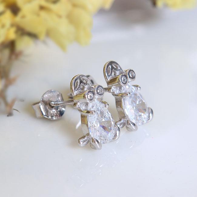Bông tai bạc nữ Cóc ngậm tiền