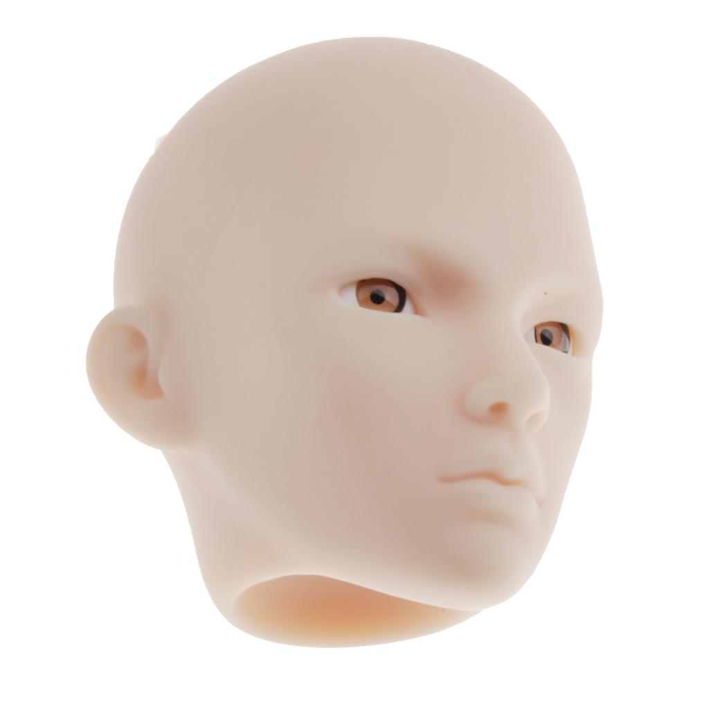 1/6  Doll Head Mold Without Eyes Kids DIY Making Supplies White Skin