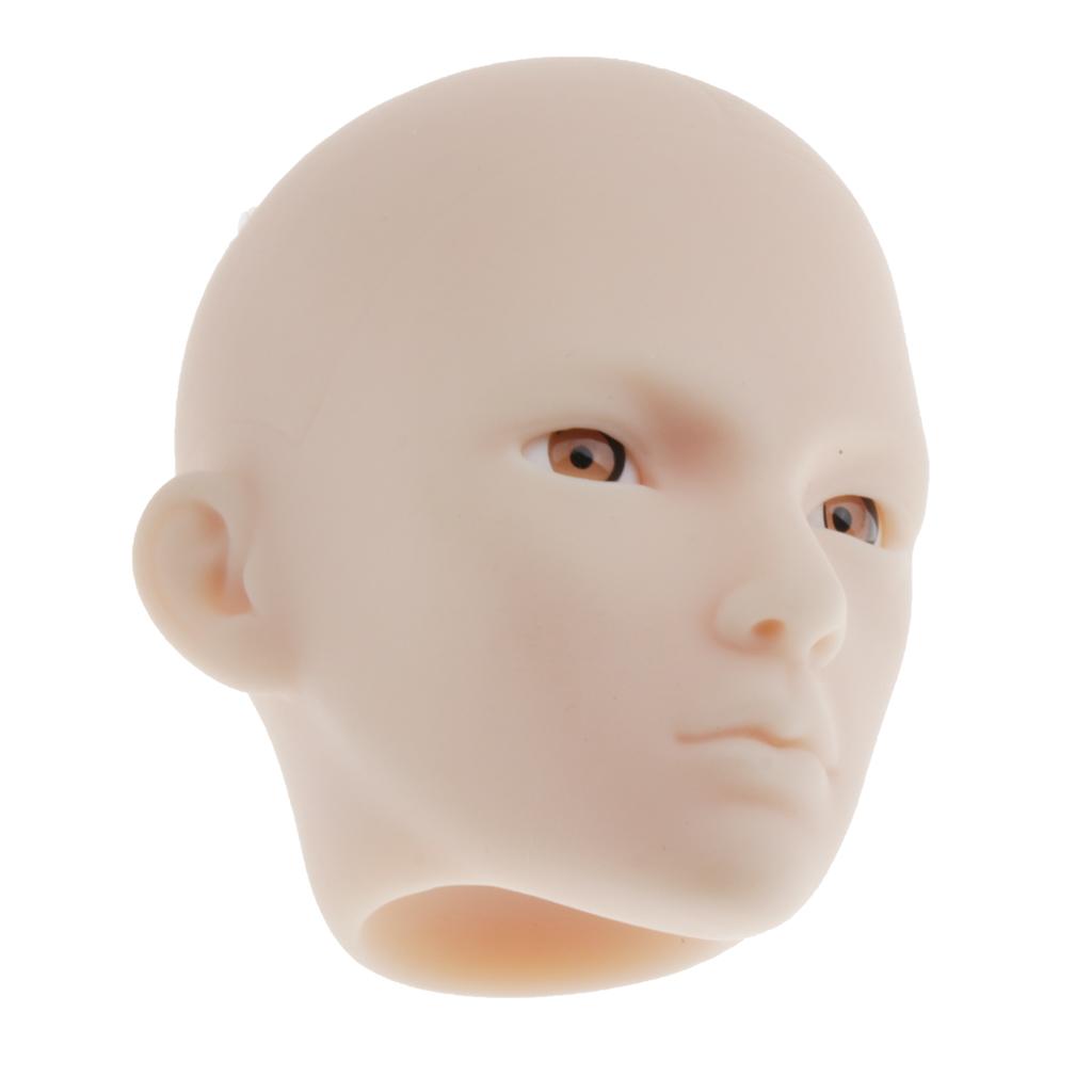 1/6 Doll Head Mold Without Eyes Kids DIY Making Supplies White Skin