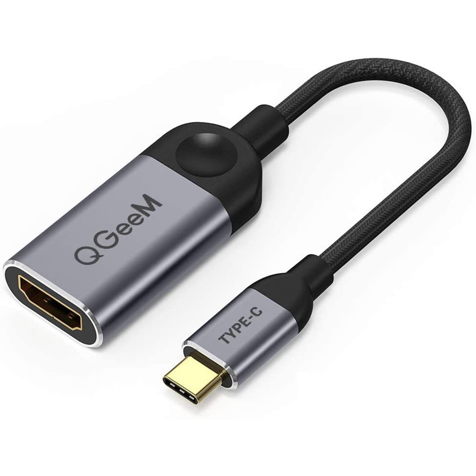 Cáp chuyển đổi Type C sang HDMI QGeeM 4K cho MacBook Pro 2018/2017, Samsung Galaxy S9/S8, Surface Book 2, Dell XPS 13/15, Pixelbook v.v-Hàng chính hãng