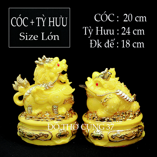 CÓC + TỲ HƯU phong thủy màu vàng