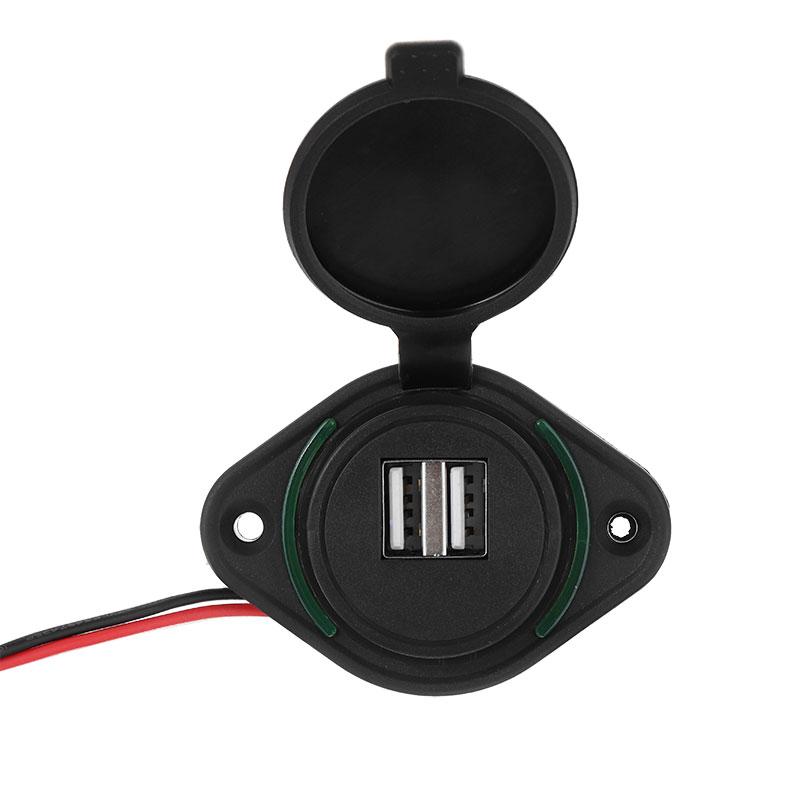 1PC 5V 3.1A Cổng kép Cổng USB Chỉ báo LED cho điện thoại thông minh Sạc nhanh cho các bộ phận đầu ra bộ sạc tự động 12V 24V