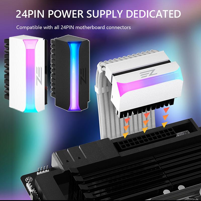 ATX 24pin đến 90 độ Bộ chuyển đổi 5V argb cung cấp nguồn cung cấp cáp Modular Modular DIY Phụ kiện gắn