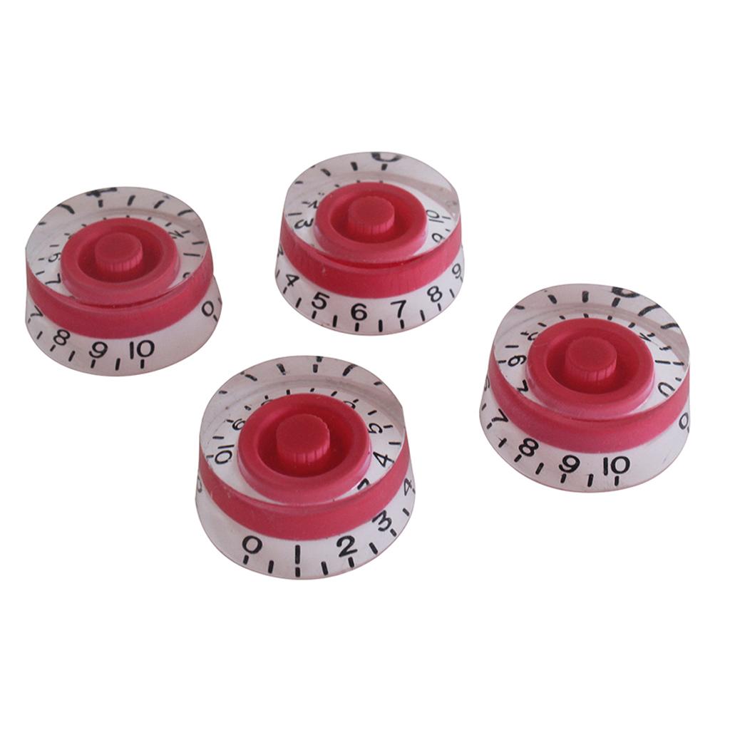 Baoblade 4X Đàn Guitar Tập Tông Núm Điều Khiển Núm cho Đàn Guitar Điện Đỏ