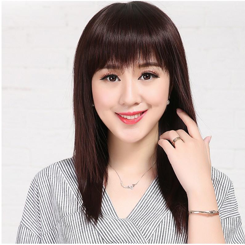Tóc giả nữ nguyên đầu kiểu chiếc lá dễ thương, hàng cao cấp - TG11