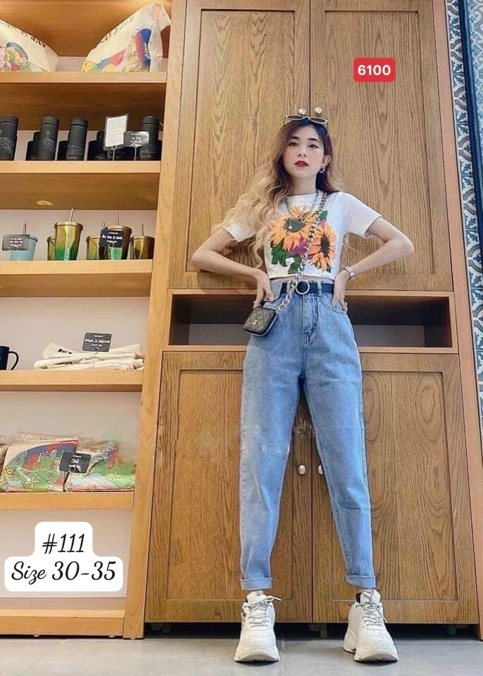 Quần bò nữ, baggy jean cao cấp