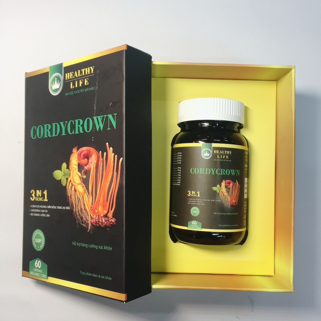 Combo 3 hộp Viên nang Đông trùng hạ thảo CordyCrown chính hãng Healthy Life