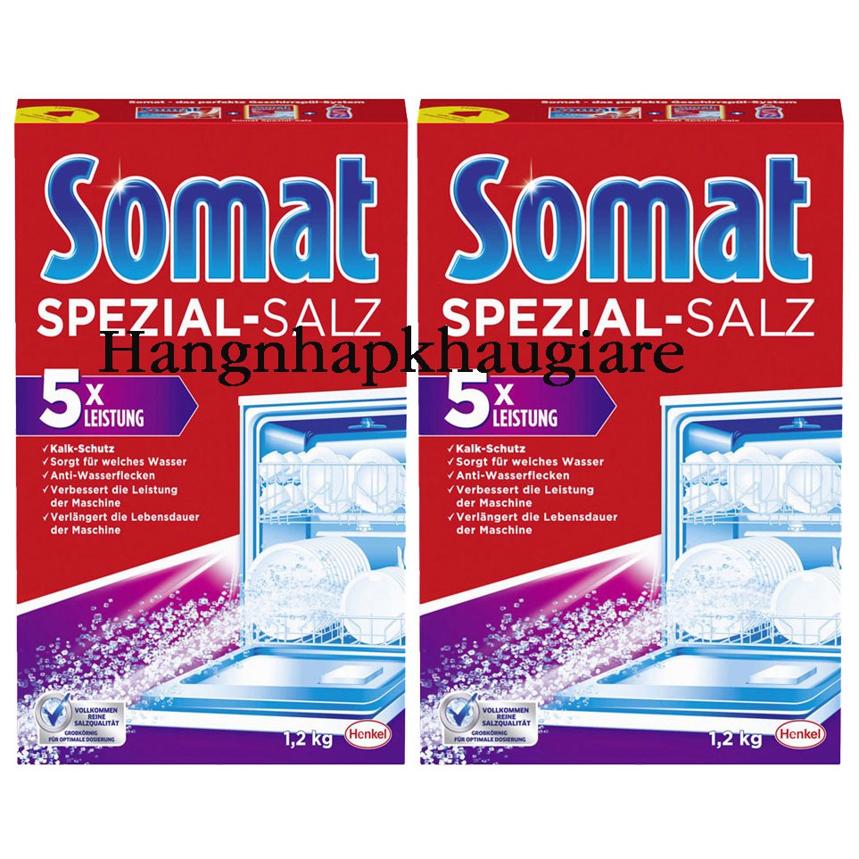 Combo 2 hộp muối rửa Bát - Ly Somat 1.2kg - Đức
