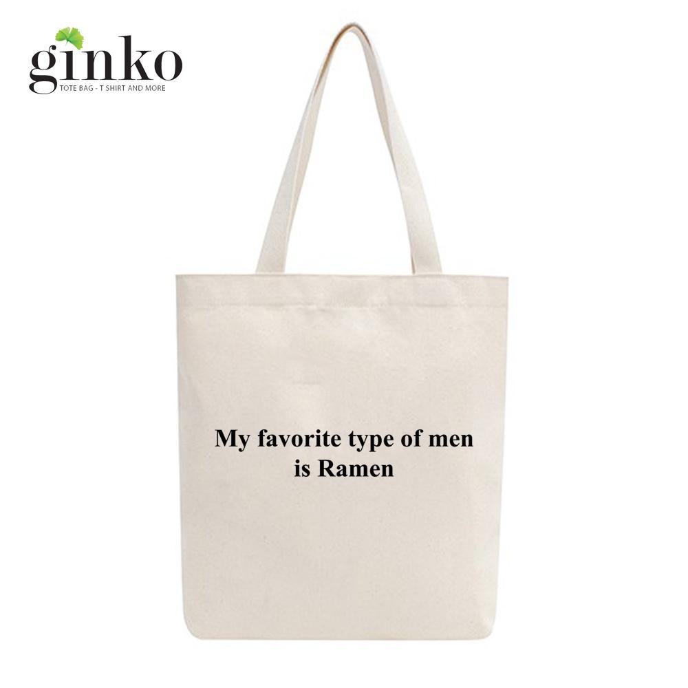 Túi Tote Vải Mộc GINKO Basic có dây kéo khóa miệng túi đựng vừa laptop 14 inch và nhiều đồ dùng khác In Quote