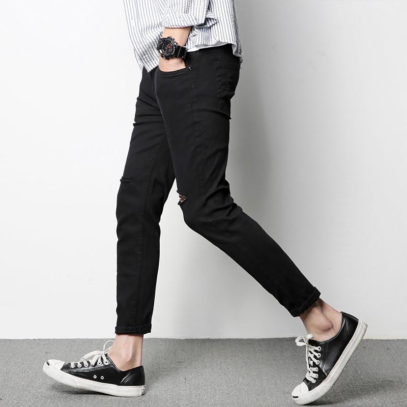 Quần jean nam đen trơn form chất cực đẹp - body