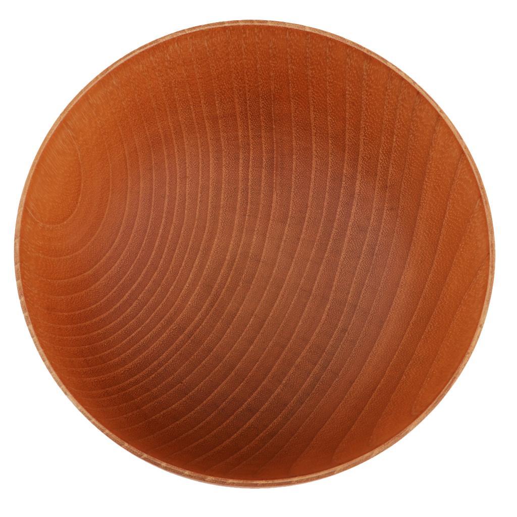 2Pcs Round Wooden Cereal Bowl Food Container Camping Dinner Lunch Tableware