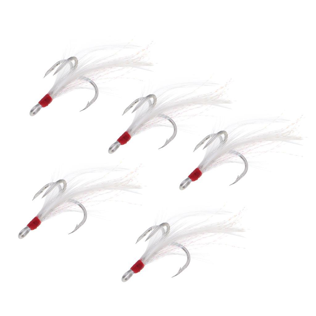 Saltwater Fishing Lure Bait Fishing Sequins Lures Rig Hook Tackle w/Feathers