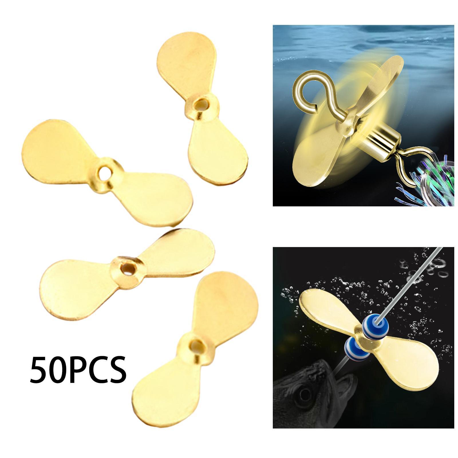 ,50 Pieces Fishing Propeller Blade Propeller Sequins , Durable, DIY Fishing Lures, Fly Tying Material, Freshwater Lures Making Fly Propellers