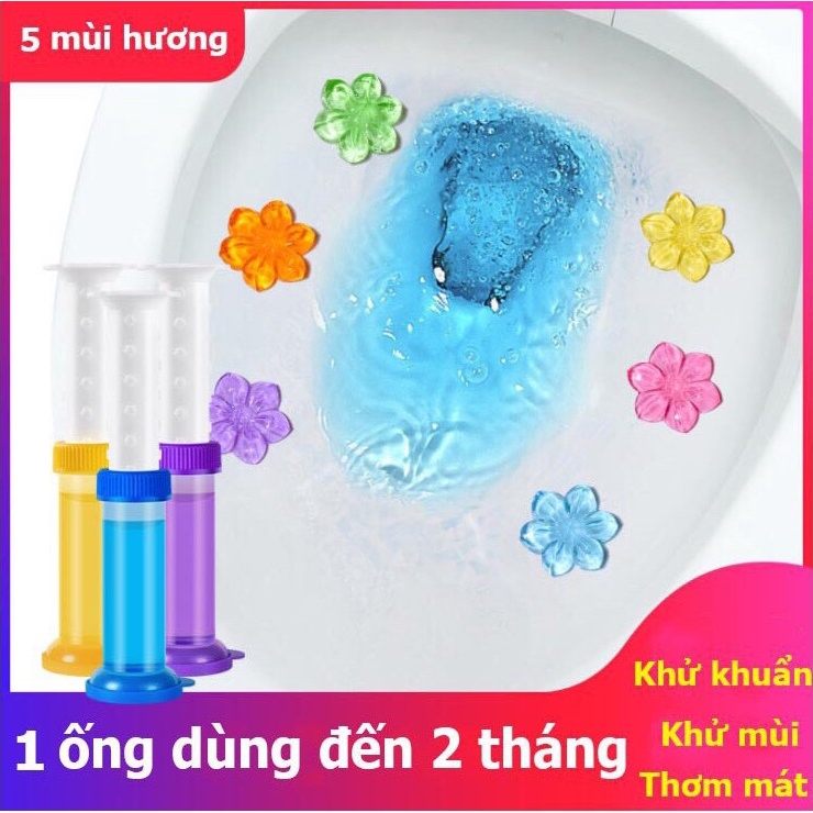 Gel thơm khử trùng bồn cầu - gel khử mùi bồn cầu dạng thạch hình bông hoa với 6 mùi hương