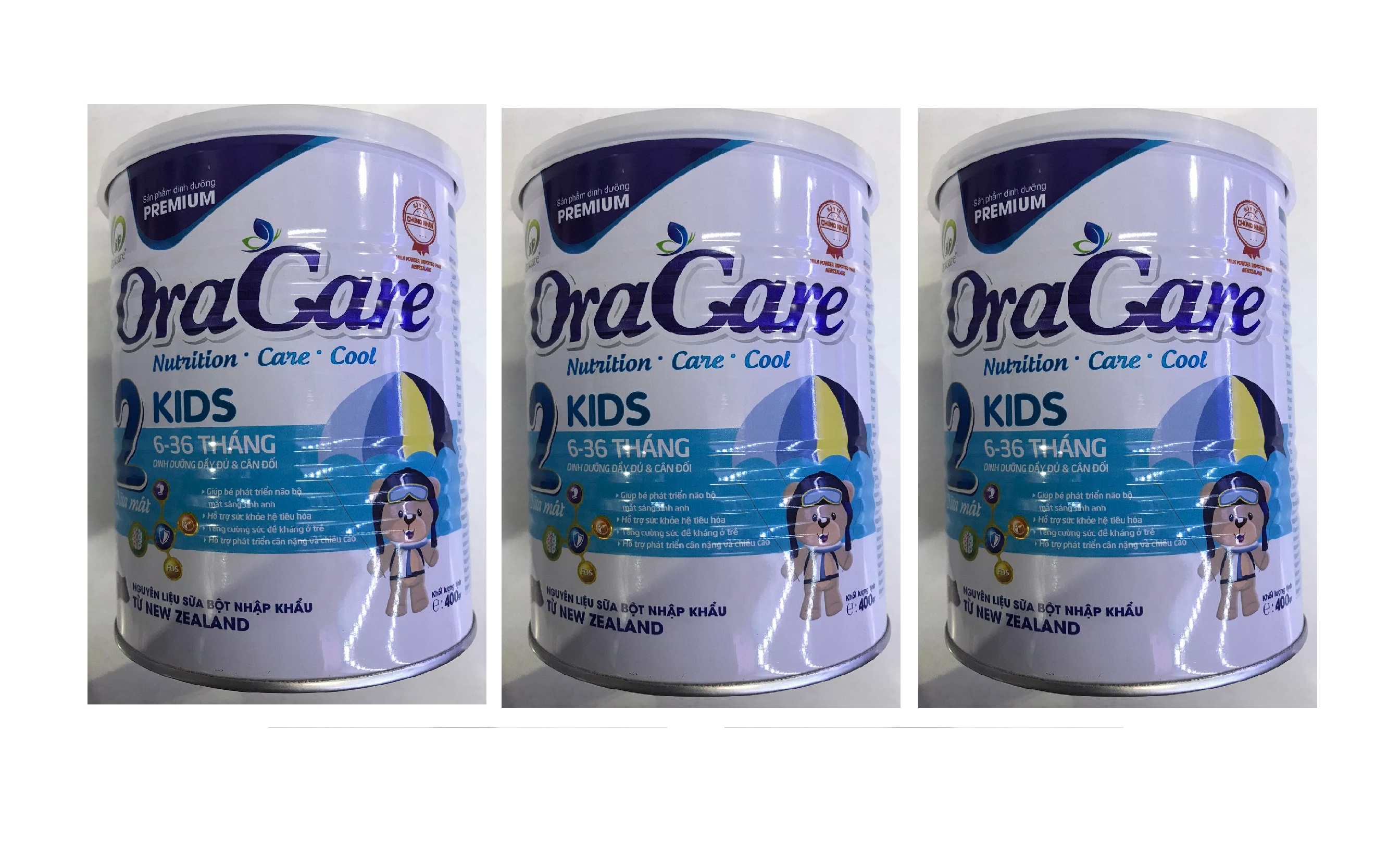 Combo 3 lon Sữa công thức Oracare Kids STEP 2 lon 400g