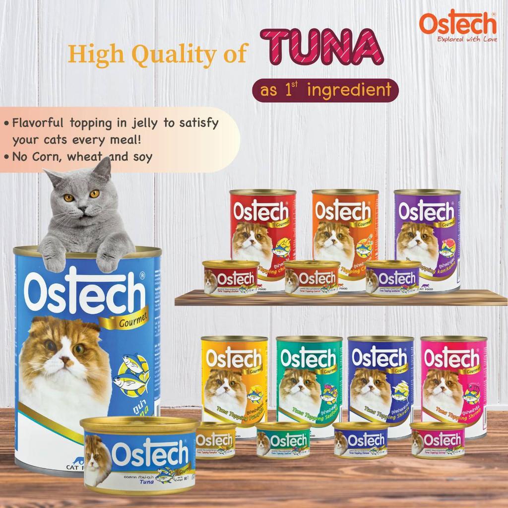 PATE / THỨC ĂN ƯỚT CHO MÈO ĐỦ VỊ 80GR &amp; 400GR - OSTECH GOURMET CAT - THÁI LAN