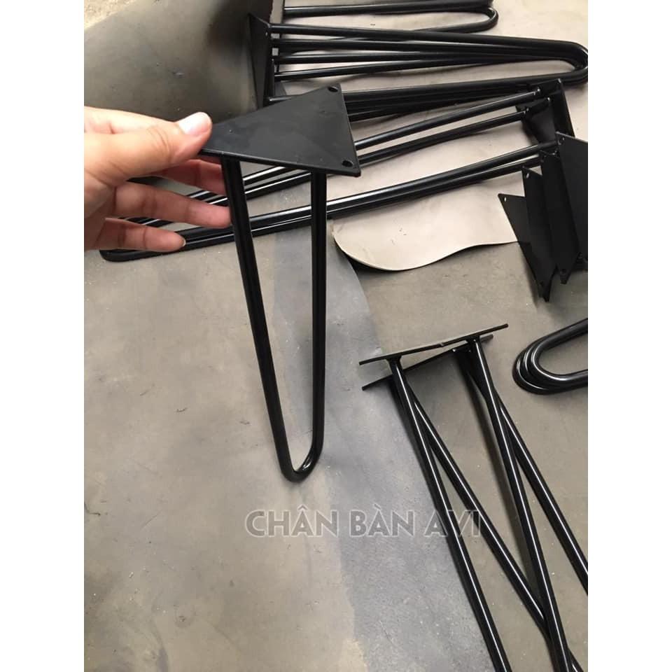 Chân sắt hairpin cao 35cm ( 2 thanh sắt), màu sơn tĩnh điện, tặng kèm ốc vít