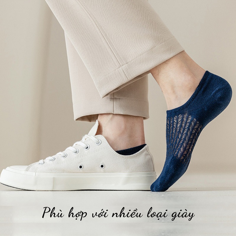 Combo 5 Đôi Tất Lười Mùa Hè TL02 Làm Bằng Vải Lưới Mát Chân Dùng Cho Cả Nam Và Nữ