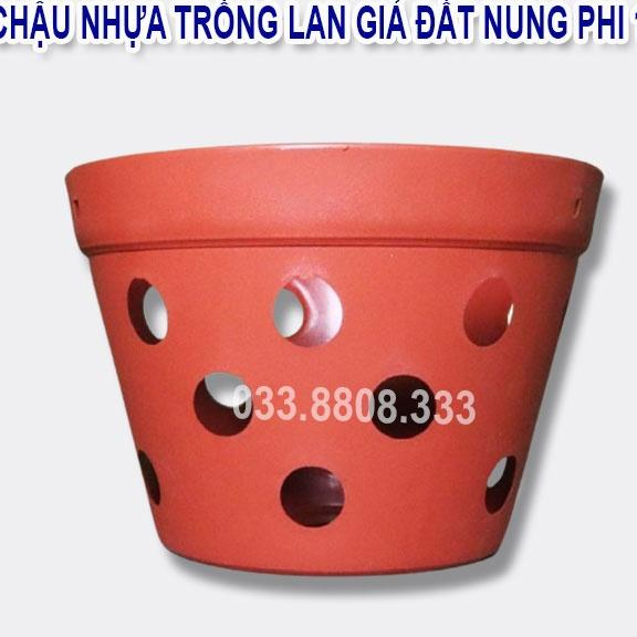 10 Chậu Nhựa Trồng Lan Giả Đất Nung Phi17 - Chậu Có Lỗ Thoát Nước