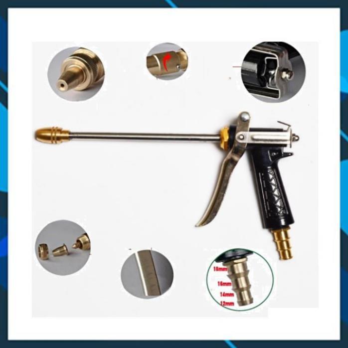 Vòi Xịt️ Bộ dây vòi xịt nước rửa xe, tưới cây , tăng áp 3 lần, loại 20m 206318 đầu đồng, cút đồng