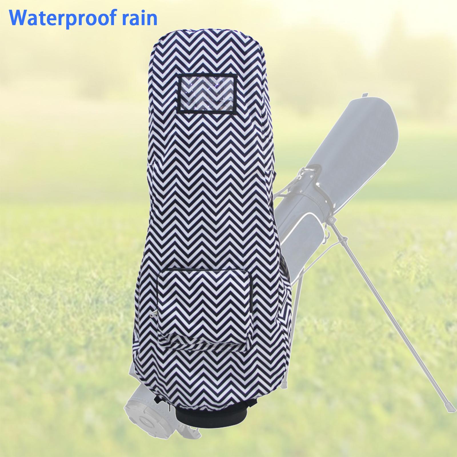 Foldable Golf Bag Rain Cover Outdoor Waterproof Dustproof Protection Black