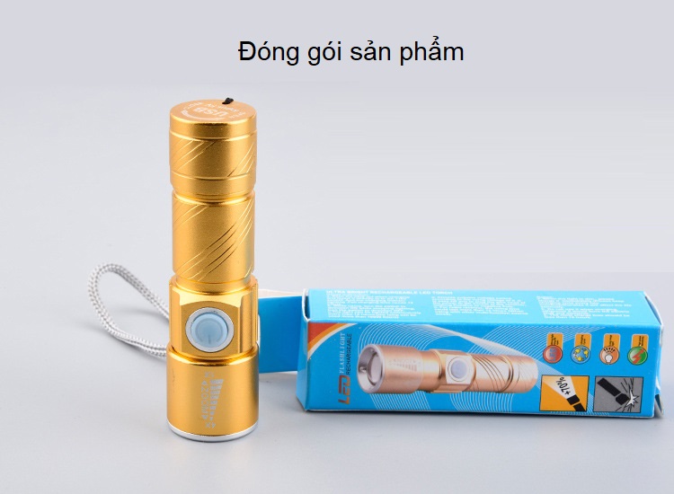 Đèn pin mini cầm tay siêu sáng, cổng sạc USB tiện dụng M5