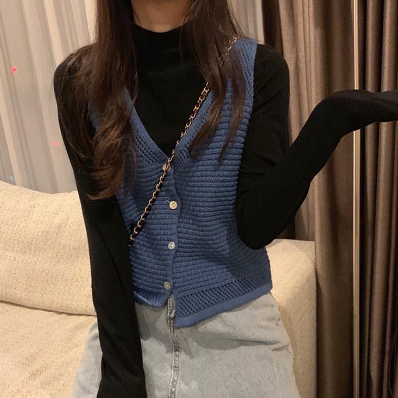 Áo Len Nữ Không Tay Dáng Rộng Thời Trang Dễ Phối