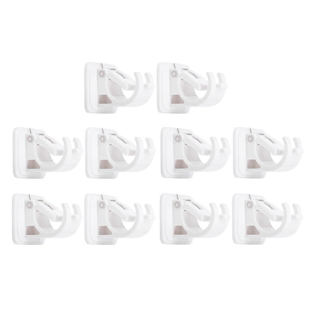 4/6/8/10xAdjustable Rod Bracket Wall Curtain Hanging Rod Clips