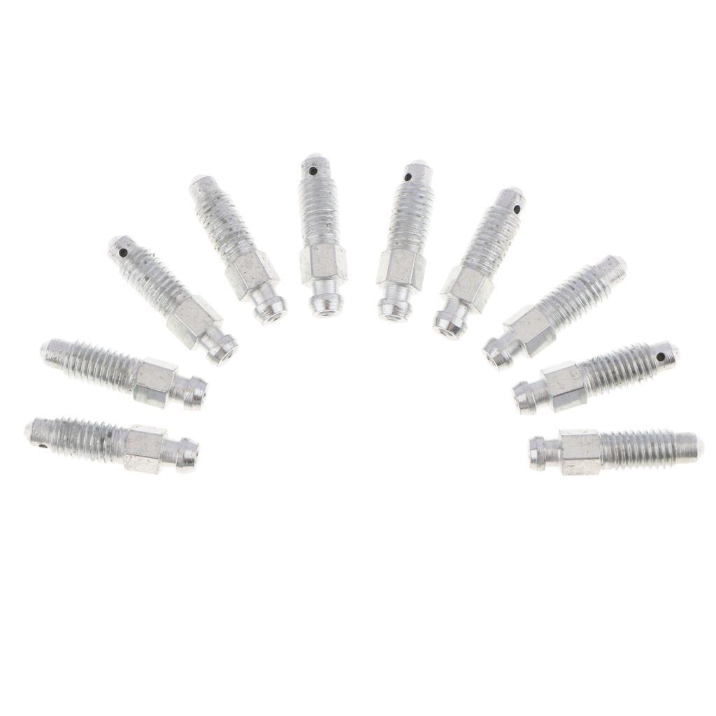 3x10 Pieces M8*1.25 Car Front Rear Brake Caliper Bleeder Screws Silver 32mm