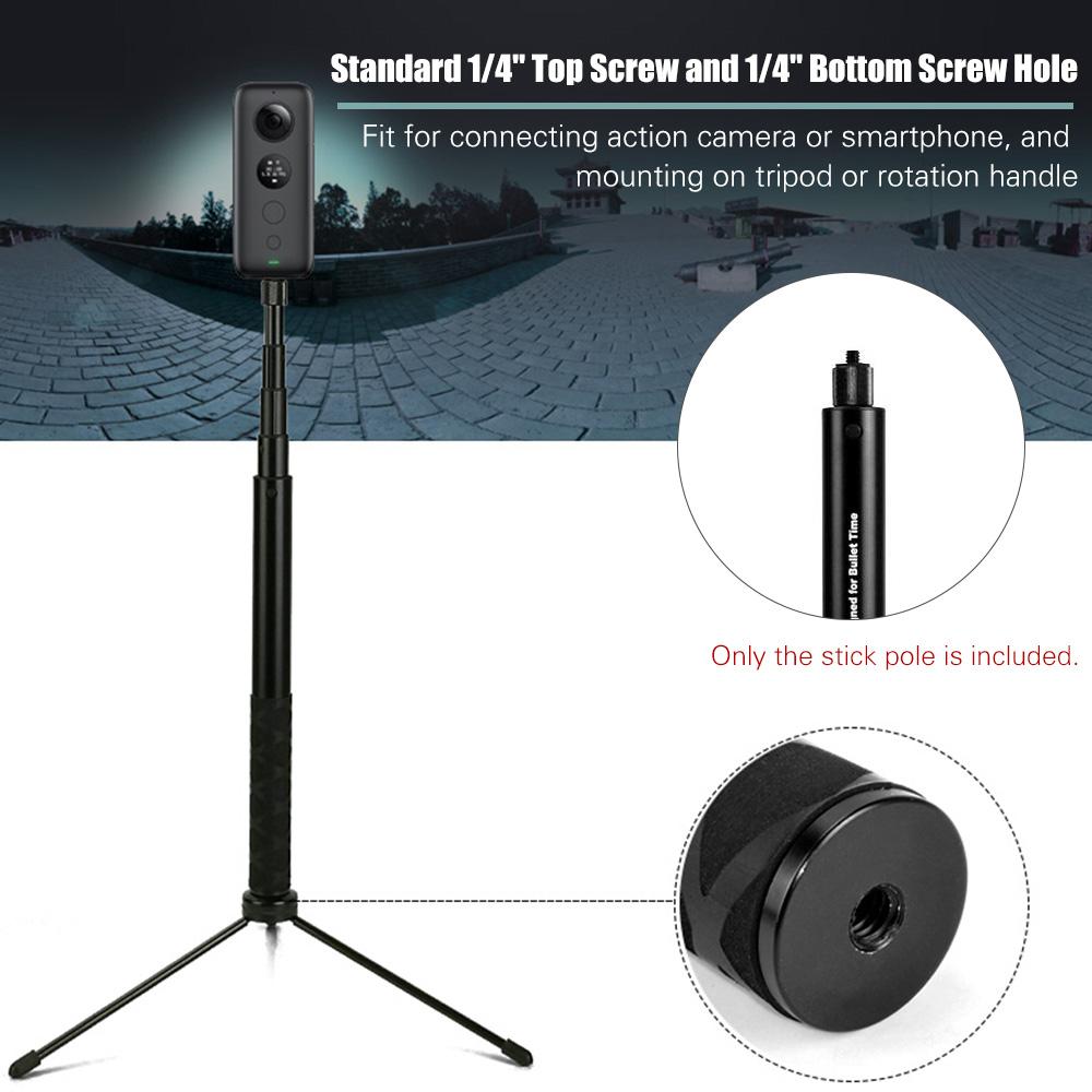 Photography Extension Rod Invisible Selfie Stick for Bullet Time with 1/4 Inch Screw 5-Section 28cm-111cm Adjustable