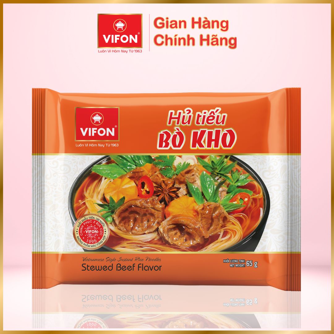 Thùng 30 Hủ Tiếu Bò Kho VIFON (65g / Gói)