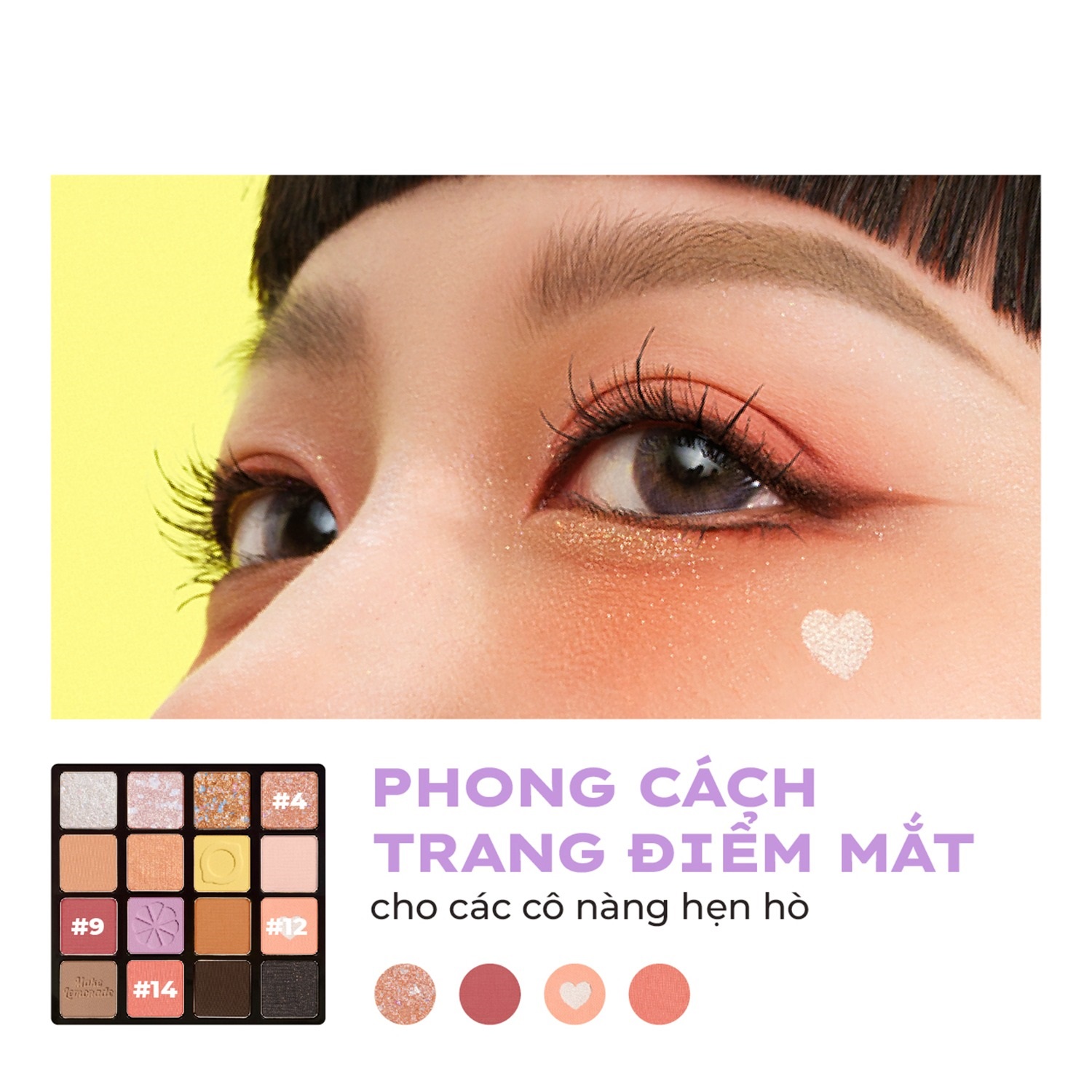 Bảng Phấn Mắt Lemonade Aesthetic Eyeshadow Palette 16 ô