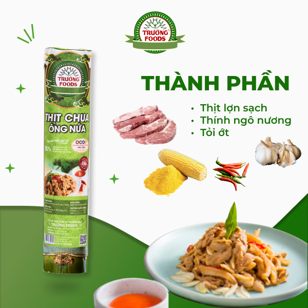 Combo 3 Thịt Chua Ống Nứa Truyền Thống Trường Foods 180g/Ống