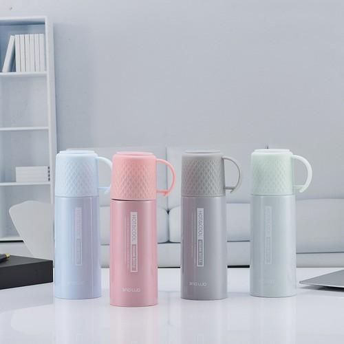 BÌNH GIỮ NHIỆT INOX CAO CẤP 500ML - NẮP LÀM LY UỐNG NƯỚC CÓ QUAI 2IN1