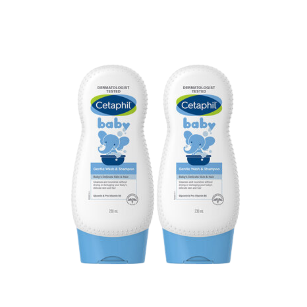 Combo 2 Sữa tắm gội dịu lành cho bé Cetaphil Baby Gentle Wash & Shampoo 230ml/chai