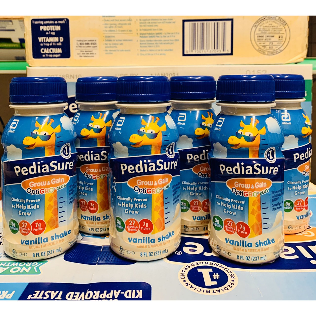 Combo 06 chai Sữa Pediasure Nước Grow & Gain Optigro Vanila Shake mẫu mới 2020 Của Mỹ 237ml