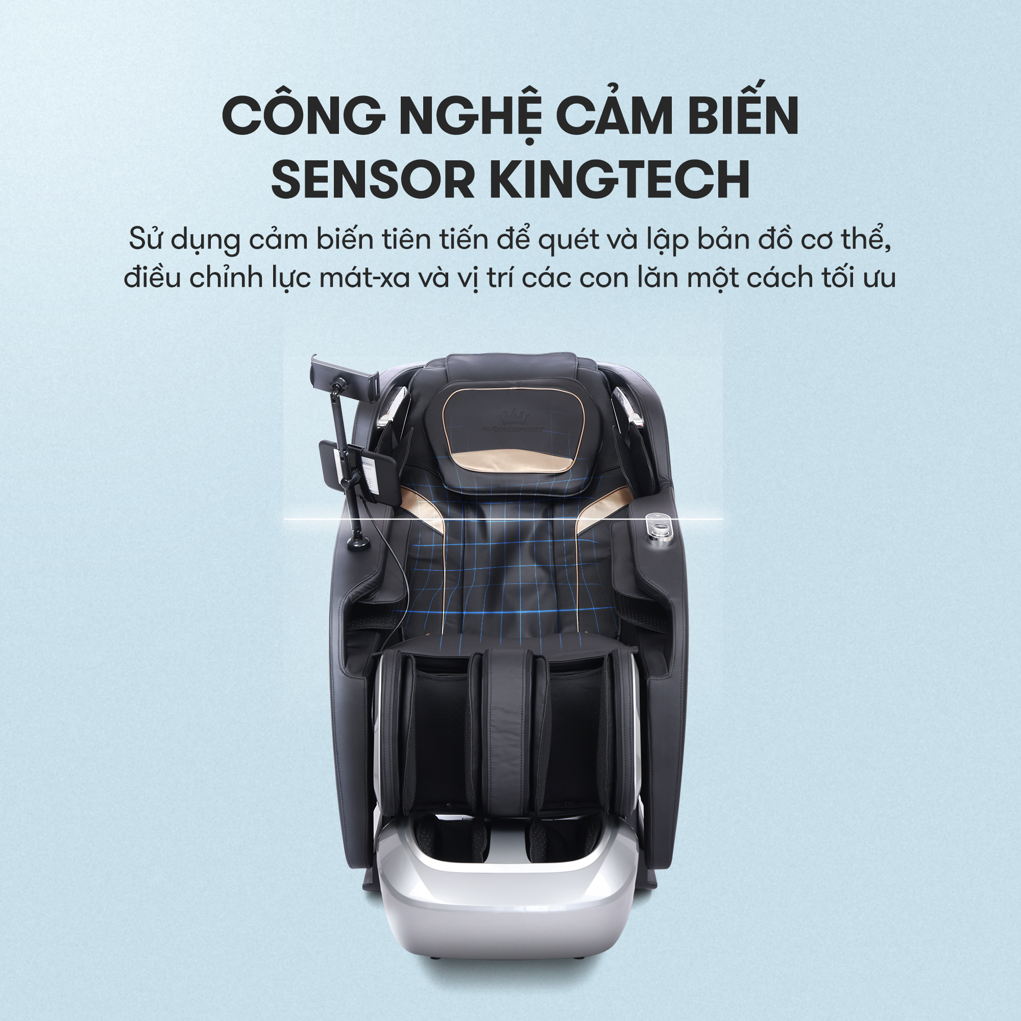 Ghế massage KINGSPORT G17 công nghệ Massage Kingtech Touch Pro, công nghệ massage sóng âm, 12 bài massage chuyên nghiệp