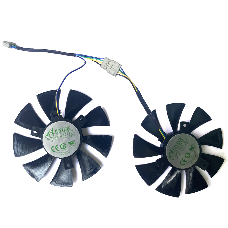 2PCS 85MM GA91S2H DC 12V 0.35A 4PIN Quạt làm mát thay thế cho OTAC GeForce GTX 1060 AMP Edition GTX 1070 Mini Fan Card đồ họa