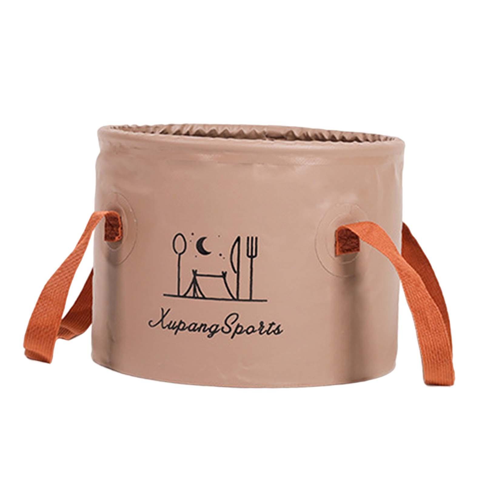 Collapsible Bucket Water Container Waterproof Portable Lightweight with Handle Fishing Bucket Foldable Wash Basin for Hiking Fishing Camping