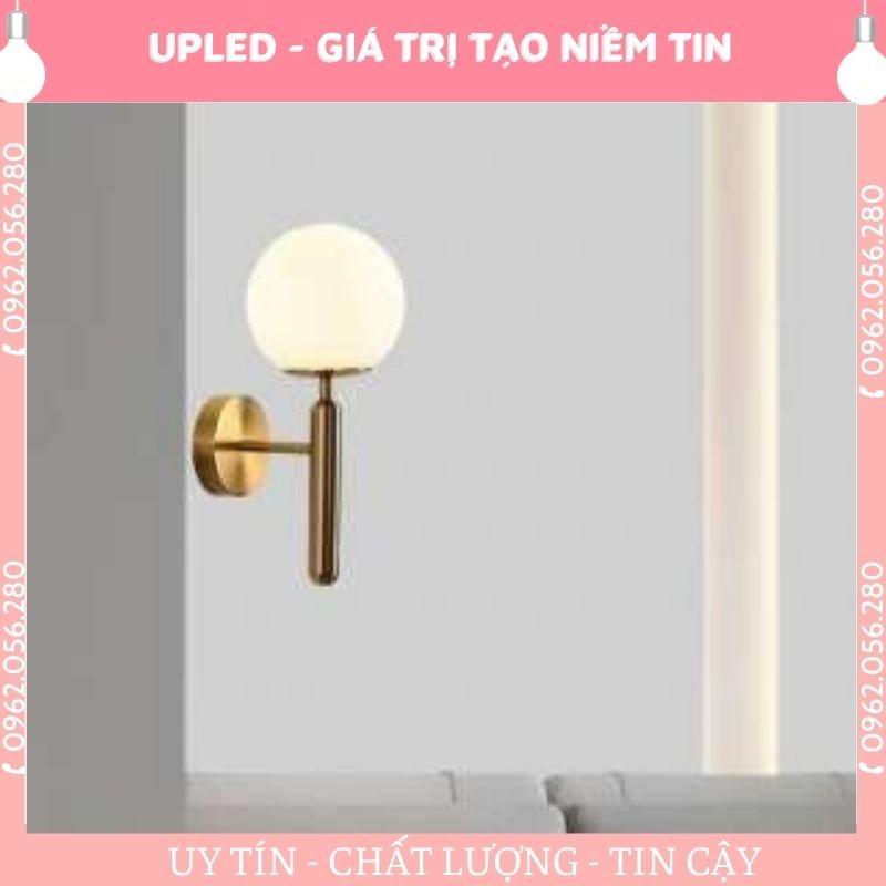 Đèn treo tường cao cấp tặng kèm bóng Led, đèn treo tường hiện đại chao cầu thân mạ vàng - Upled