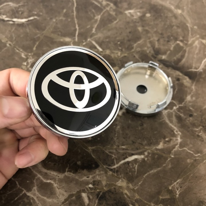 Logo chụp mâm, ốp lazang bánh xe ô tô Toyota đường kính 60mm