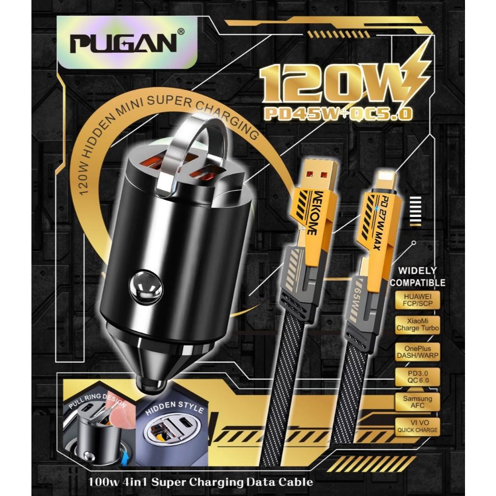 bộ tẩu sạc nhanh ô tô 100w 2 cổng USB và Type- C