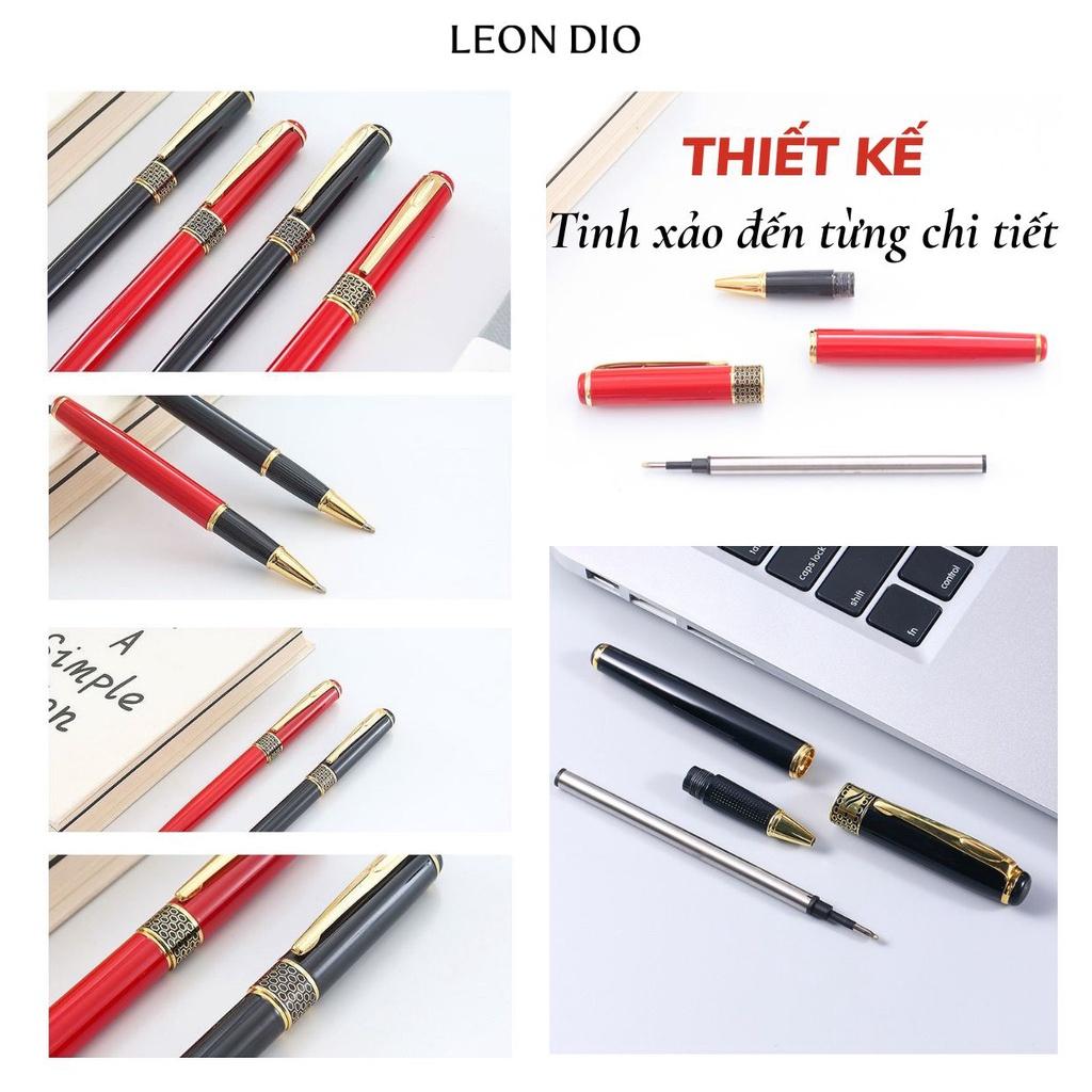 Bút Ký Tên, Viết Kí Dạ Bi Khắc Chữ Theo Yêu Cầu Leon Dio Primal Hive Black LD041R - Ngòi 0.5mm, Quà Tặng Cao Cấp - Đỏ