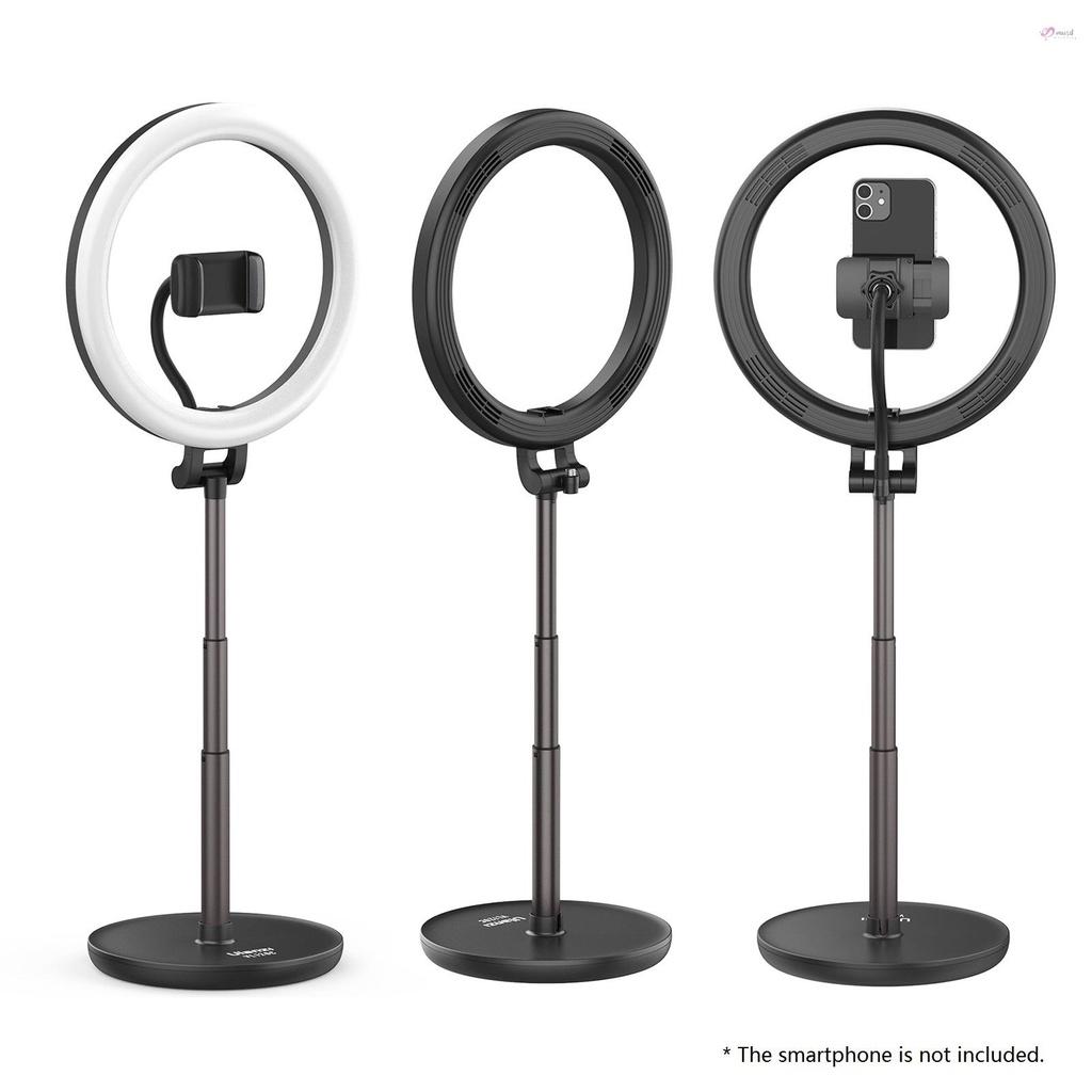 Vòng đèn LED Ulanzi VL120C 3000K-6500K có thể điều chỉnh độ sáng kèm giá đỡ điện thoại hỗ trợ trang điểm quay video