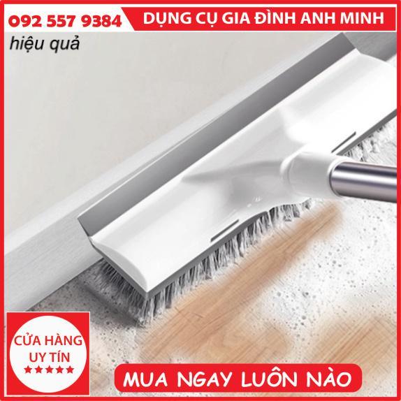 Cây chổi lau quét chà gạt nước sàn nhà thông minh phòng tắm 2 đầu đa năng cán inox - chổi gạt nước - chổi quyét sàn nhà